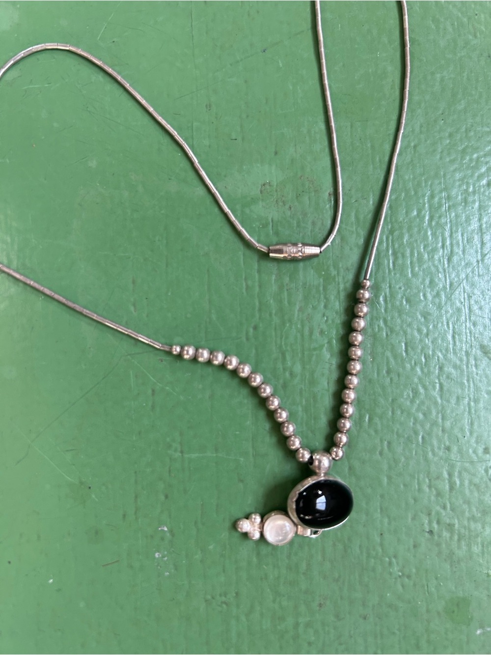 Carolyn Pollack Sterling Silver Black Onyx Drop Necklace - Picture 3 of 7